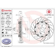 Brembo 2 x Aluminium Front Brake Disc Hub Brake Discs 09.9547.33