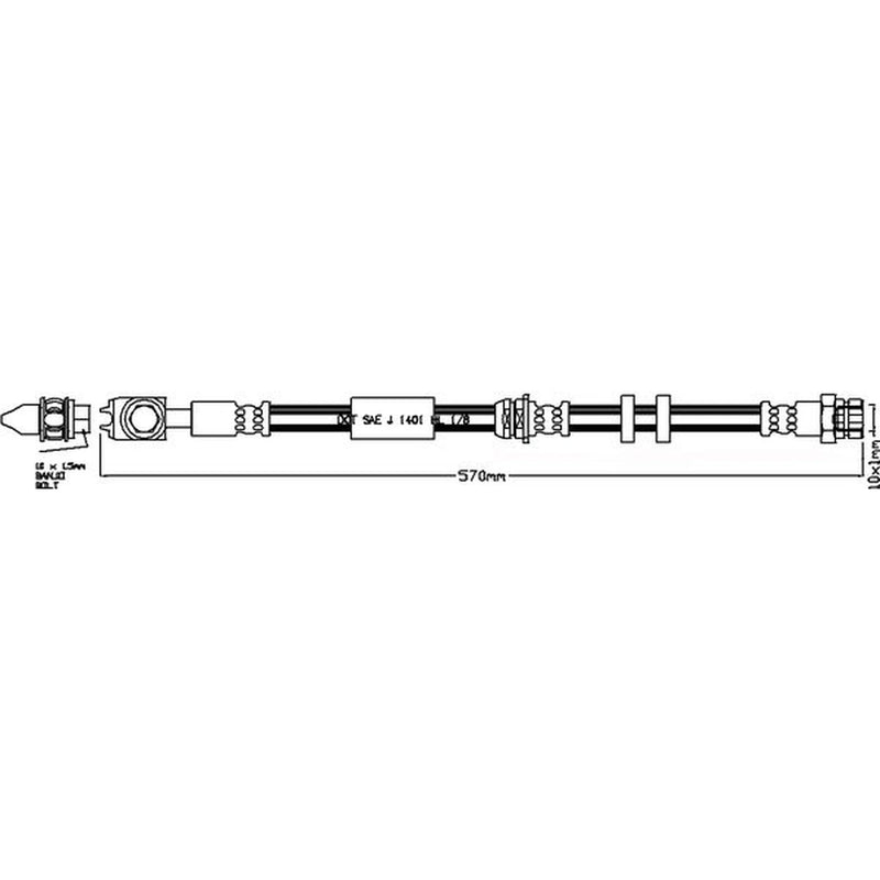 Abtex Brake Hydraulic Hose Line Front ABH1250