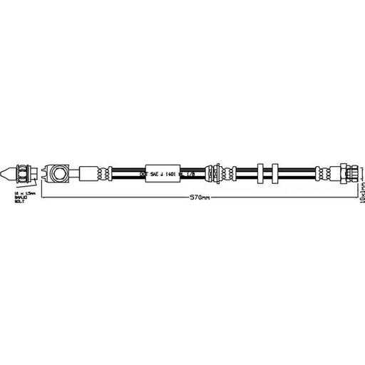 Abtex Brake Hydraulic Hose Line Front ABH1250