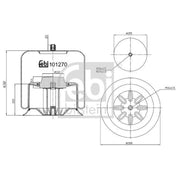 Febi Air Suspension Bellow 156mm Rear 101270