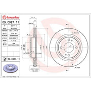 Brembo 2 x Internally Vented Front Brake Discs 09.C927.11