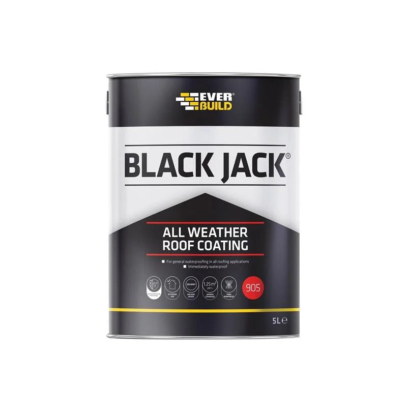 Everbuild Sika Black Jack® 905 All Weather Roof Coating 5 litre - 852567