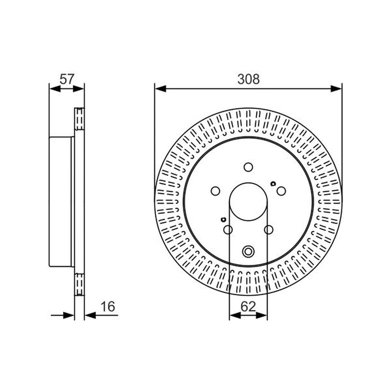 Bosch 2 x Rear Brake Discs 0 986 479 T16