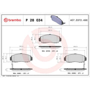 Brembo 4 x Front Brake Pad Set P28034