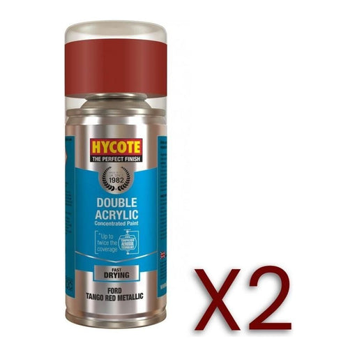 2x Hycote Aerosol Paint for Ford Tango Red Metallic 150ml Hycote  - Town Parts