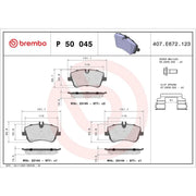 Brembo 4 x Front Brake Pad Set P50045