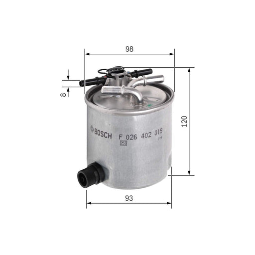 Genuine Bosch Car Fuel Filter N2019 F026402019 Bosch  - Town Parts