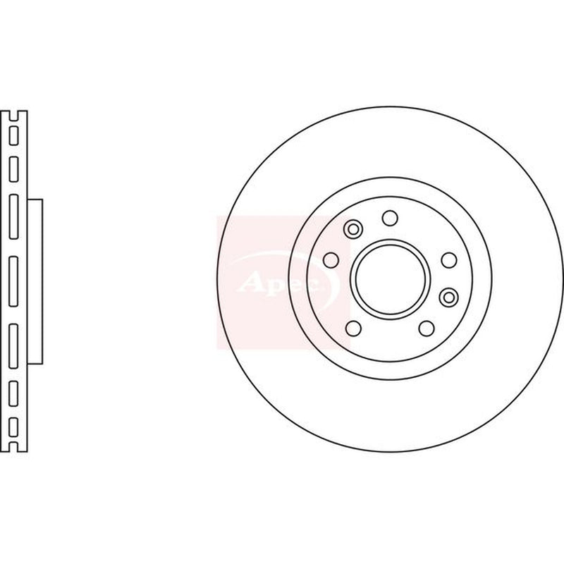 Apec 2 x Vented Rear Brake Discs DSK3854