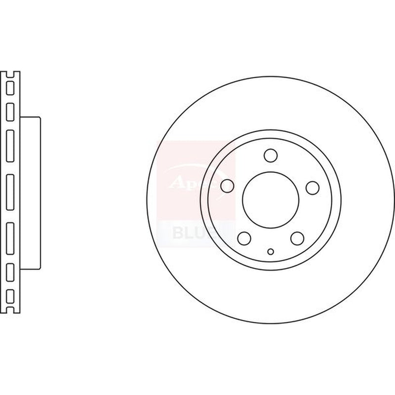 Apec 2 x Vented Front Brake Discs SDK6818