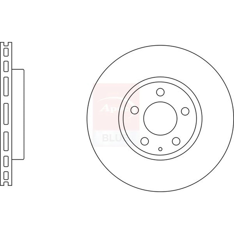 Apec 2 x Vented Front Brake Discs SDK6818