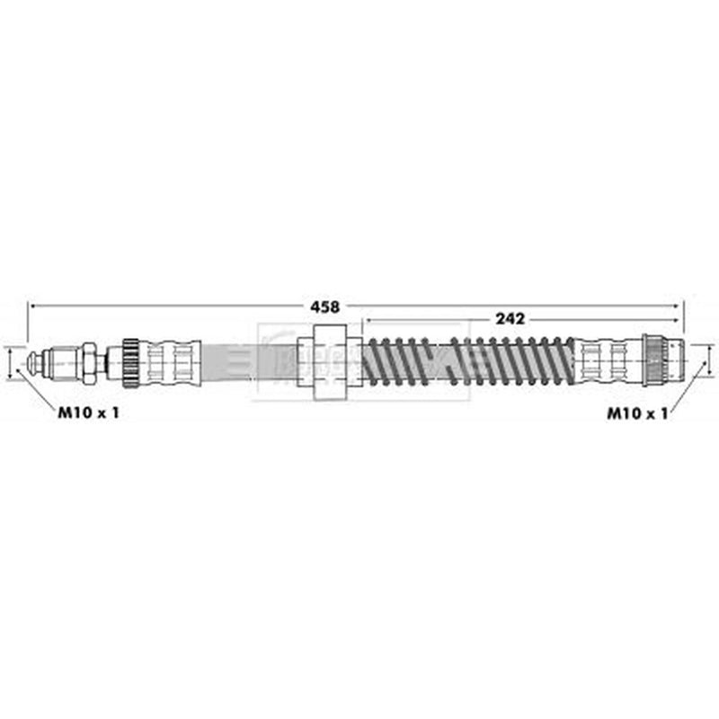 Borg & Beck Brake Hydraulic Hose Line Front Left BBH6270