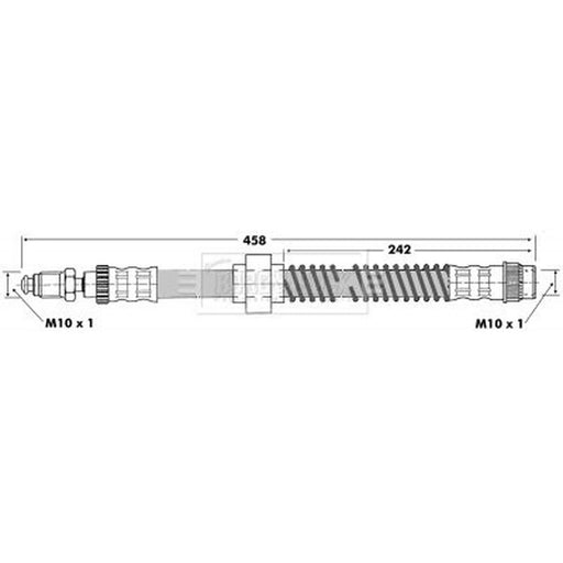 Borg & Beck Brake Hydraulic Hose Line Front Left BBH6270