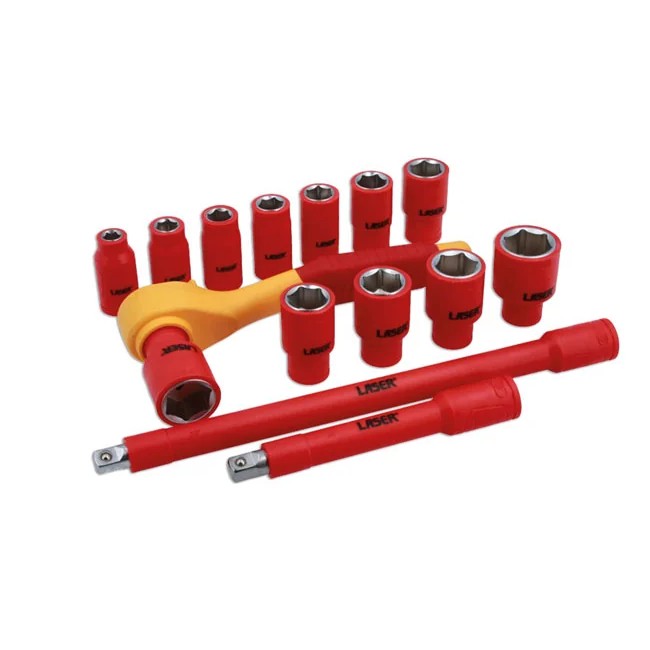 Laser Tools VDE Insulated Socket Set 3/8"D 15pc - PL