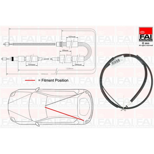 FAI Handbrake Cable Left Rear FBC0111