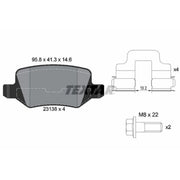 Textar Rear Brake Pad Set 2313803