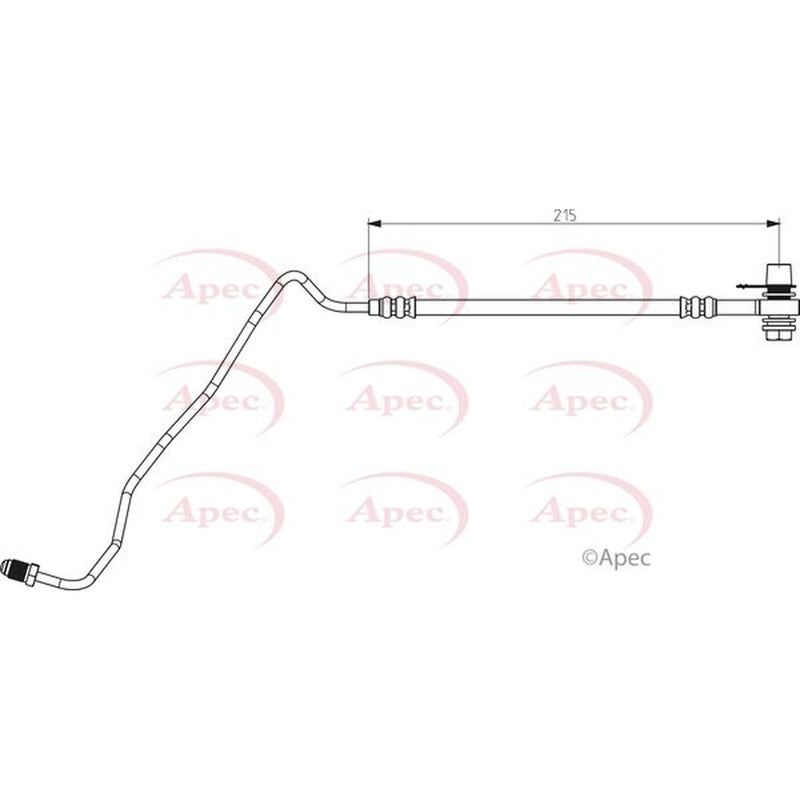 Apec Brake Hydraulic Hose Line Rear Left HOS3881