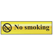 Scan No Smoking - Polished Brass Effect 200 x 50mm - 6000