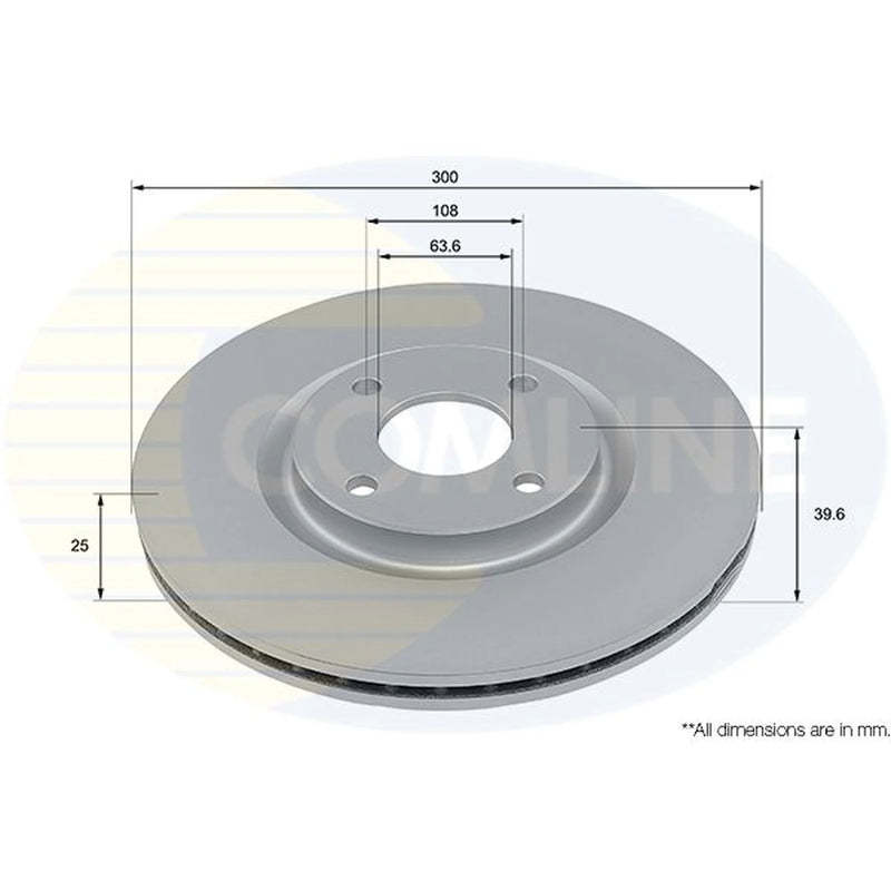 Comline 2 x Front Brake Discs ADC4008V
