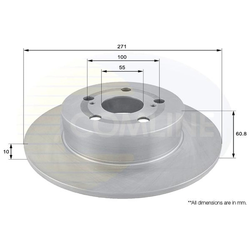 Comline 2 x Solid Rear Brake Discs ADC01108