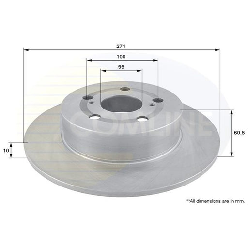 Comline 2 x Solid Rear Brake Discs ADC01108