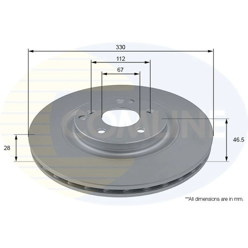 Comline Front Brake Discs ADC2828V