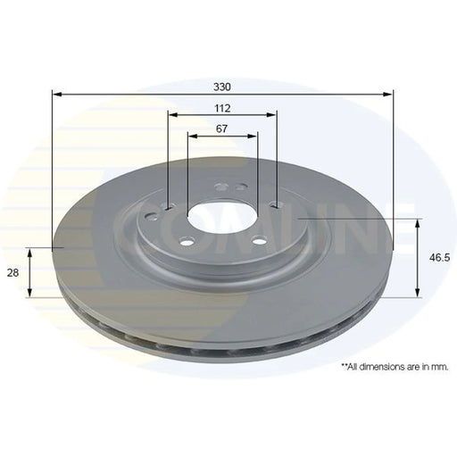 Comline Front Brake Discs ADC2828V