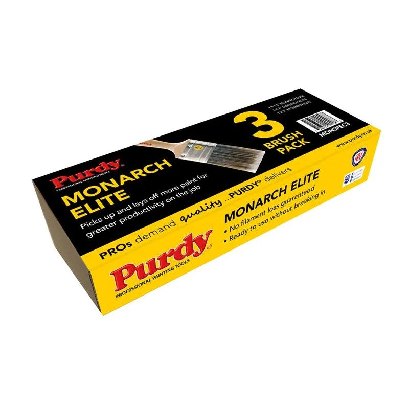 Purdy® Monarch™ Elite™ Paint Brush Set, 3 Piece - MONSPEC3
