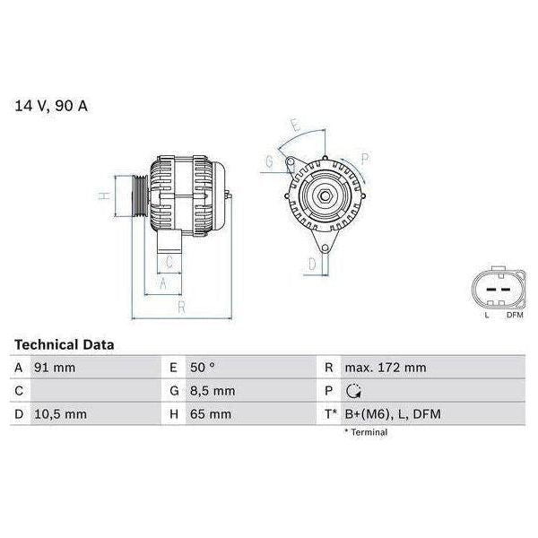 Bosch Reman Alternator 4199 0986041990 Bosch  - Town Parts