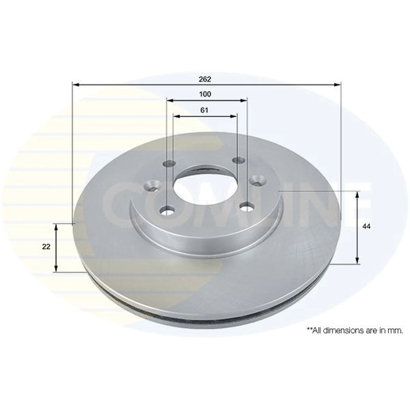 Comline 2 x Front Brake Discs ADC1510V