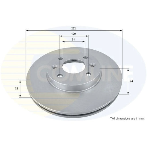 Comline 2 x Front Brake Discs ADC1510V