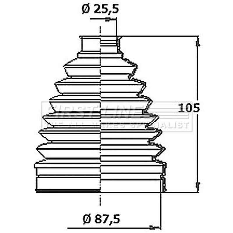 First Line Drive Shaft Bellow Kit Front Left Thermoplast FCB6416