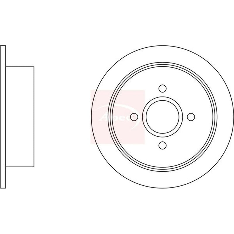 Apec 2 x Solid Rear Brake Discs DSK635