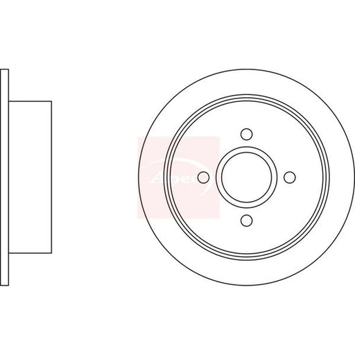 Apec 2 x Solid Rear Brake Discs DSK635