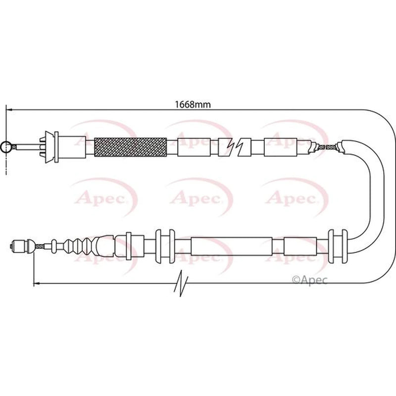 Apec Handbrake Cable Right Rear CAB1096