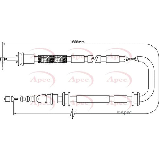 Apec Handbrake Cable Right Rear CAB1096