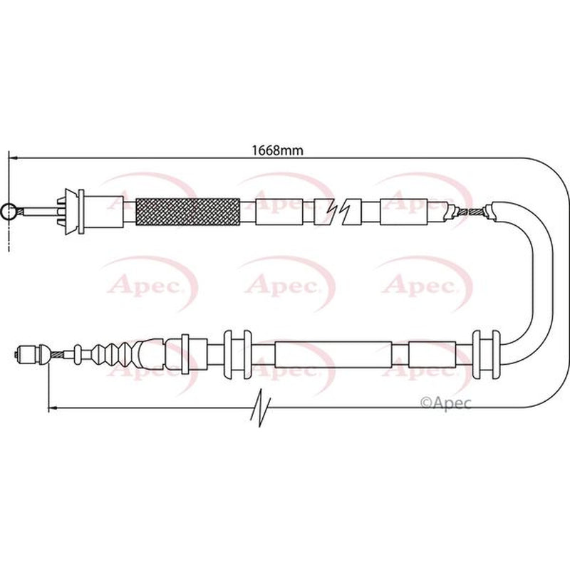 Apec Handbrake Cable Right Rear CAB1096
