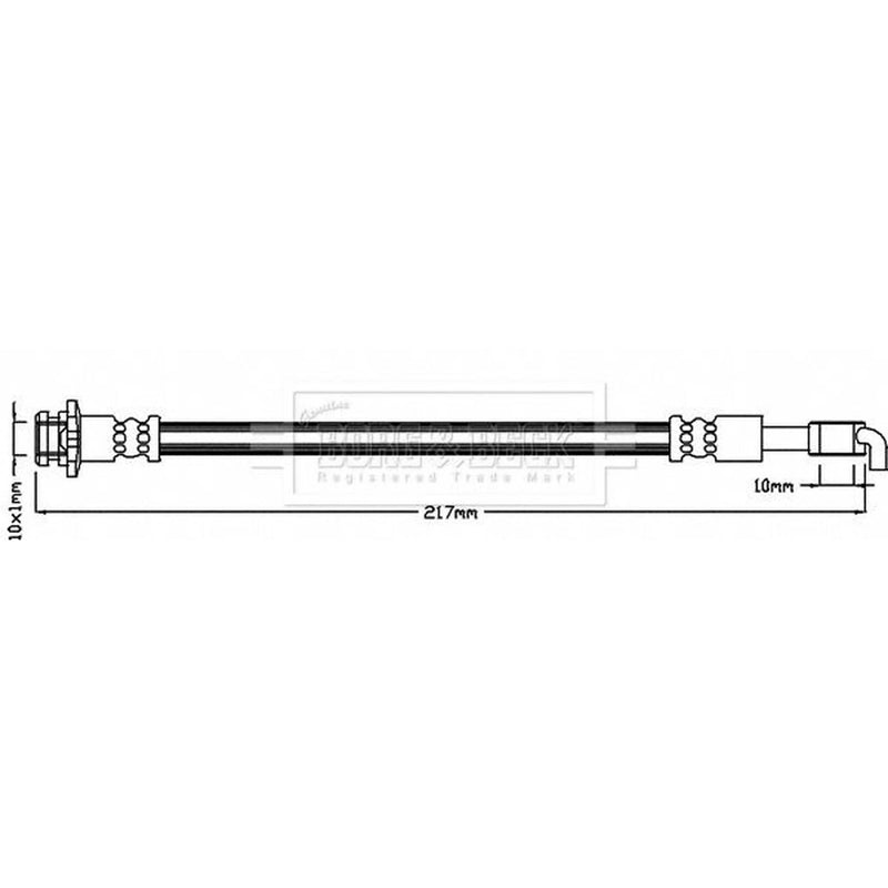 Borg & Beck Brake Hydraulic Hose Line Left BBH8047