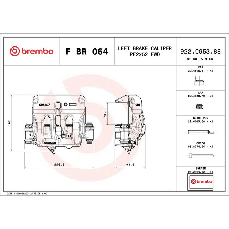 Brembo Brake Caliper Assembly Front FBR064