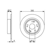 Bosch 2 x Solid Rear Brake Discs 0 986 479 738