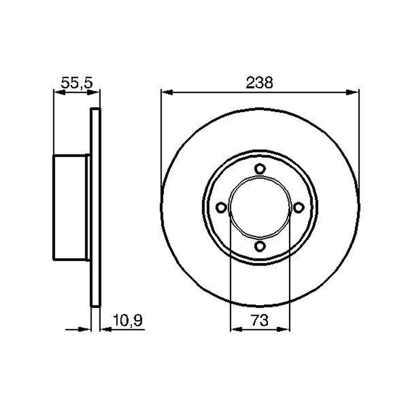 Bosch 2 x Solid Front Brake Discs 0 986 478 079