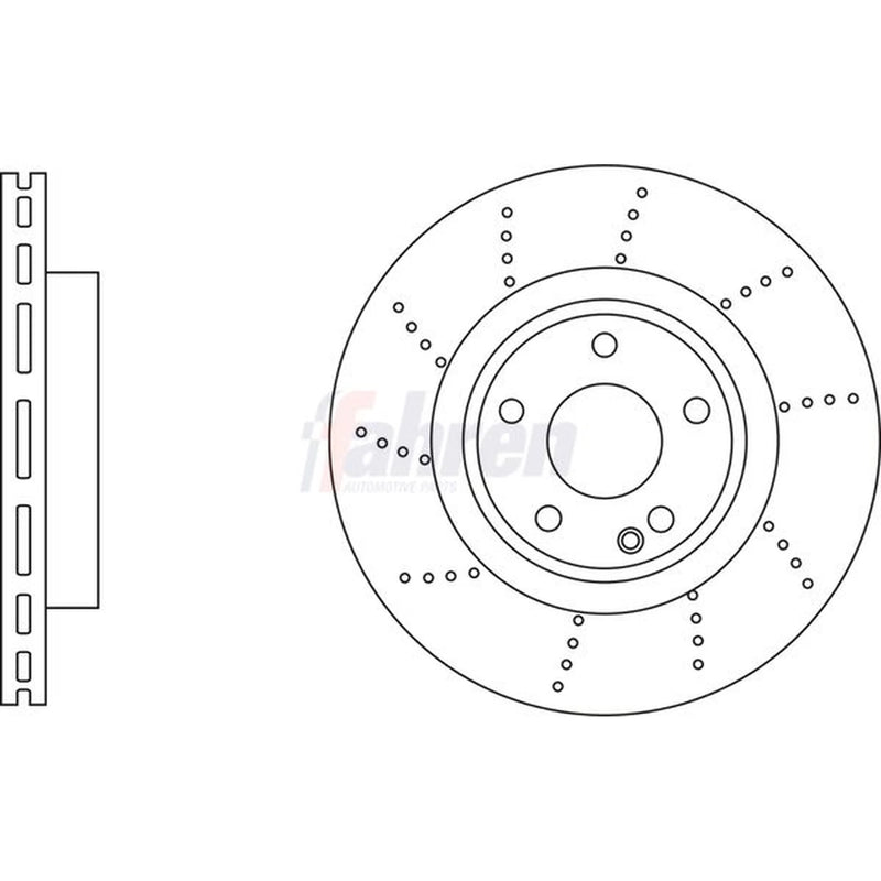 Fahren 2 x Perforated/Vented Front Brake Discs FBD6936