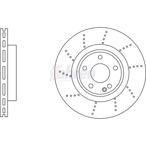Fahren 2 x Perforated/Vented Front Brake Discs FBD6936