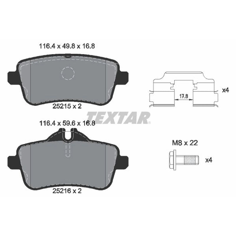 Textar Rear Brake Pad Set 2521505