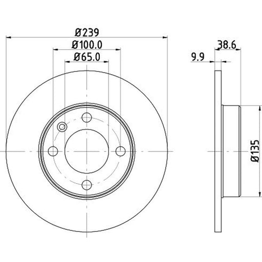 DON 2 x Solid Front Brake Discs PCD12212