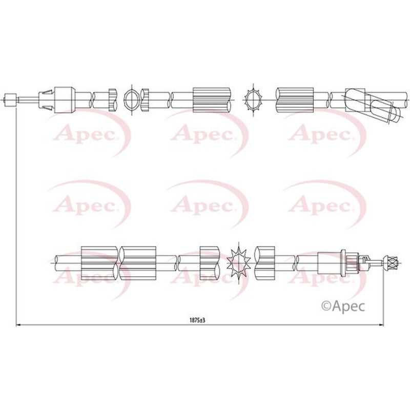 Apec Handbrake Cable Right Rear CAB1353