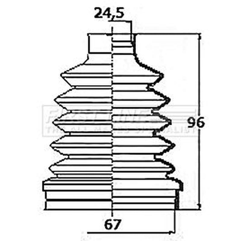 First Line Drive Shaft Bellow Kit Front Right Thermoplast FCB6160