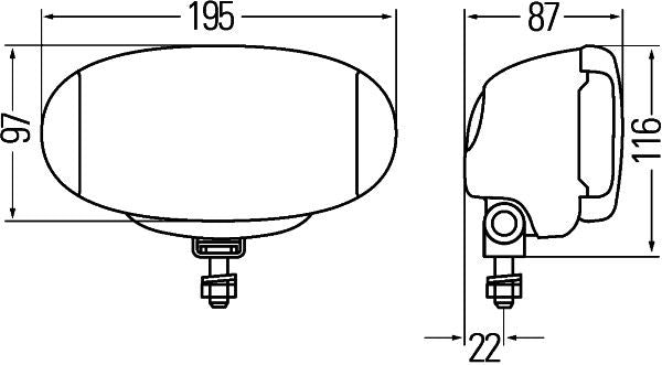 Hella High Beam Headlight Right 1FD 010 953-001