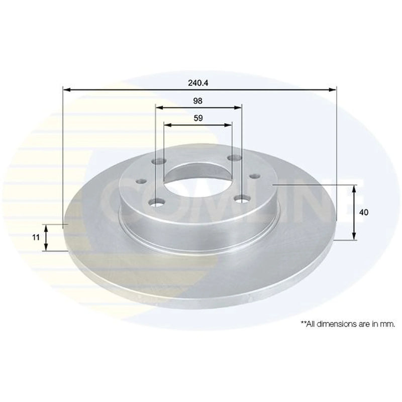 Comline 2 x Solid Rear Brake Discs ADC1801