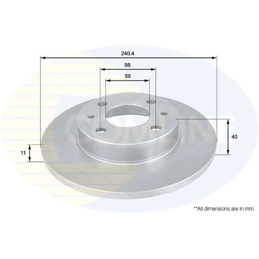 Comline 2 x Solid Rear Brake Discs ADC1801