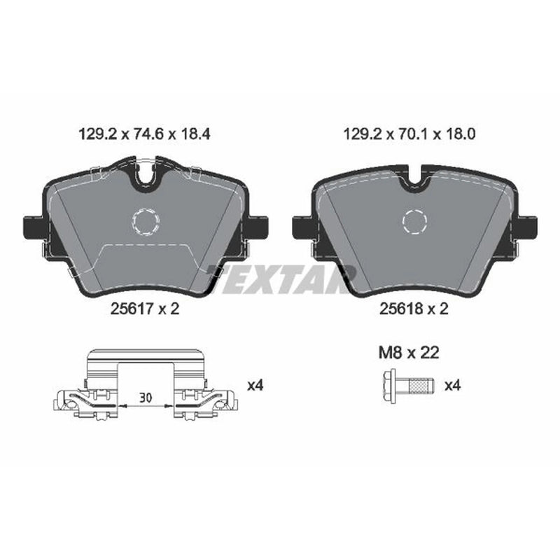 Textar Front Brake Pad Set 2561703